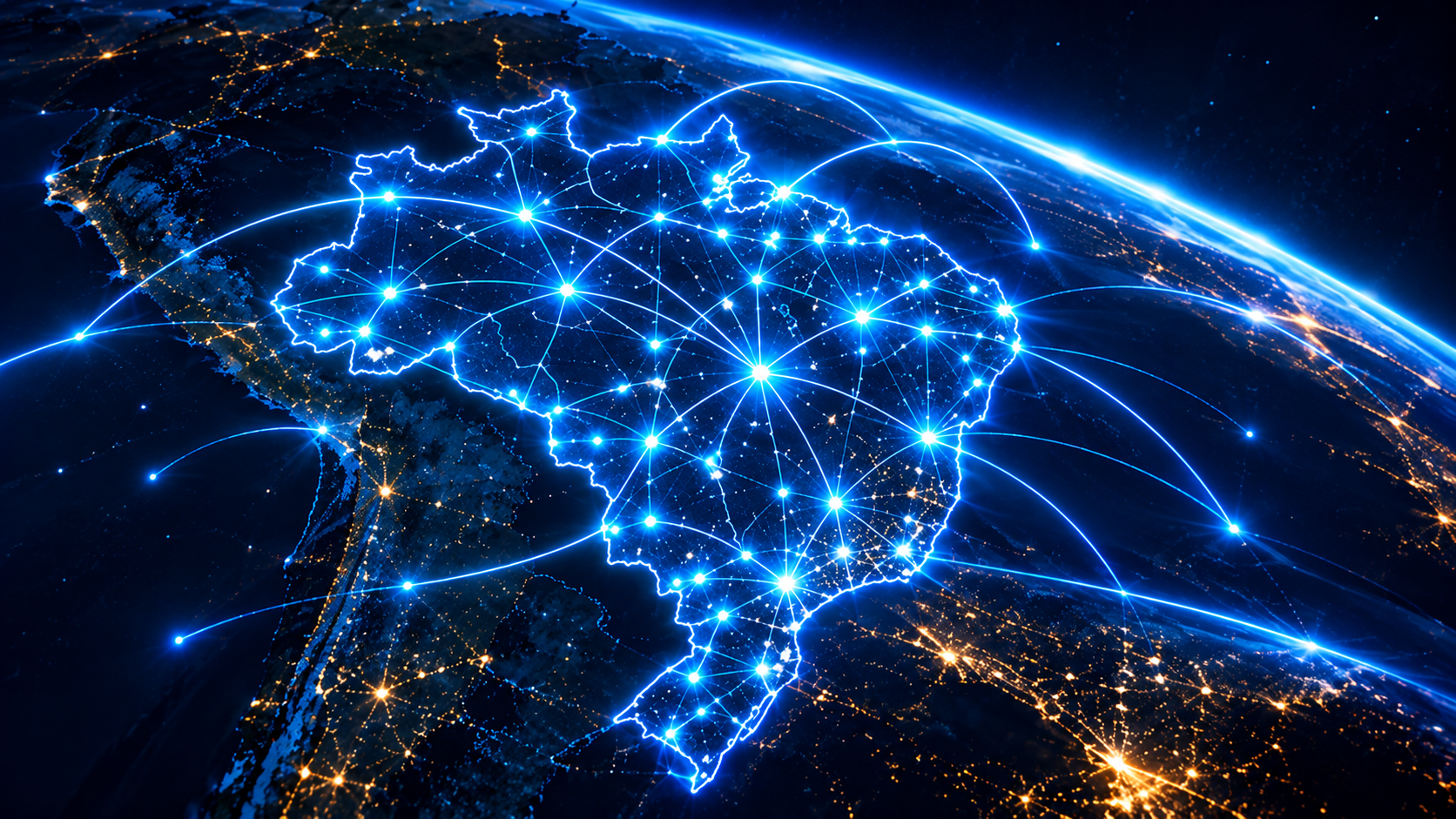 Mapa digital do Brasil com cobertura nacional